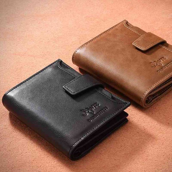 

vintage men wallet pu leather short wallets male multifunctional cowhide purse coin pocket driver license holder, Red;black