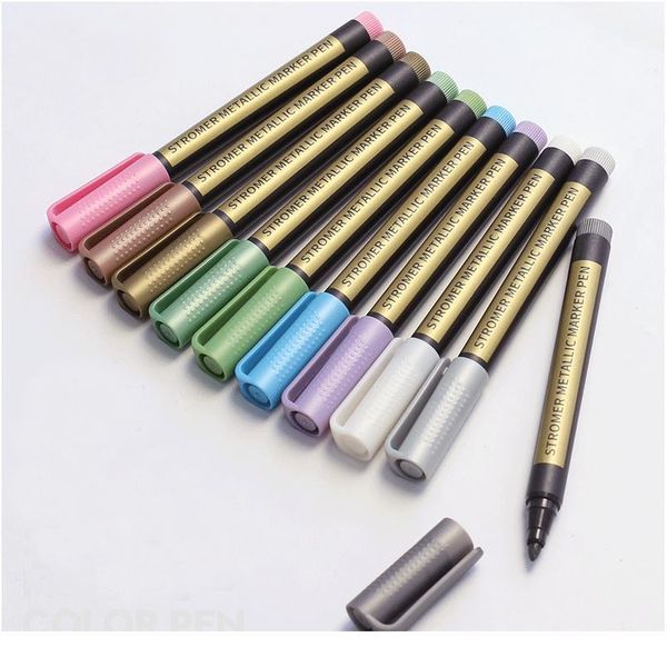 

10/20pcs/lot metallic markers paints pens art permanent writing markers for paper stone glass wall fabric scrapbooki jllnuz