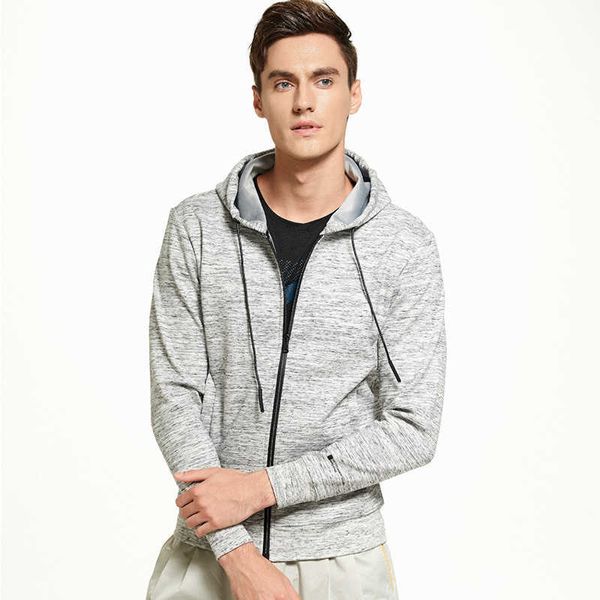 

autumn athlete zip up hoodies men tracksuit hooded sweatshirts male clothing solid color casual streetwear 210603, Black