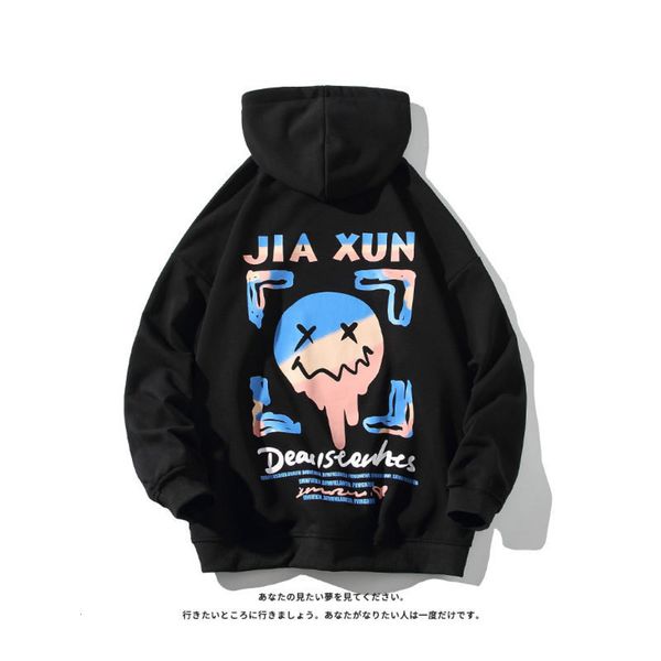 

fashion leisure loose cartoon printing couple, Black