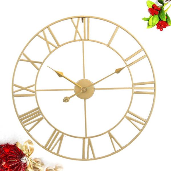 

wall clocks iron silent clock simple decor home decorative living room (golden embryo golden stitches)