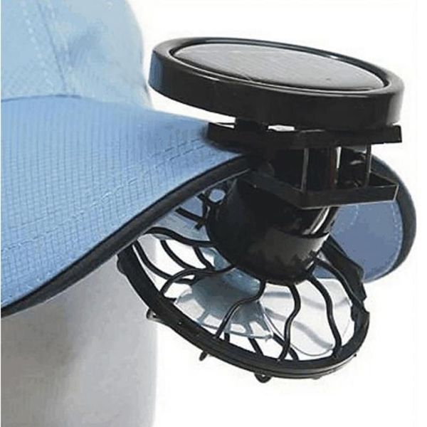

electric fans clip-on hat solar fan for summer traveling fishing sun energy power
