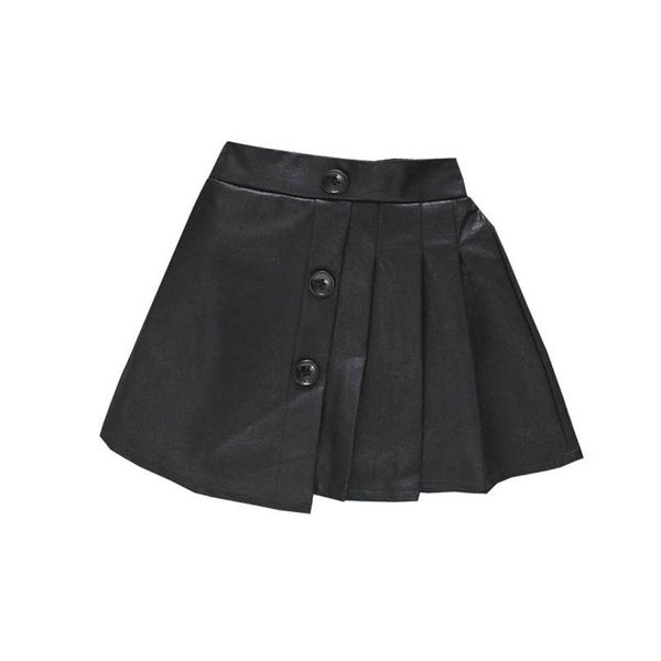 

girls skirts children clothes kids clothing autumn baby pu leather pleated short skirt dress b8119, Blue
