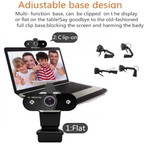 

webcams black webcam with anti-peeping dust cover full hd 1080p/2k webcamera microphone for pc desklaplive broadcast video