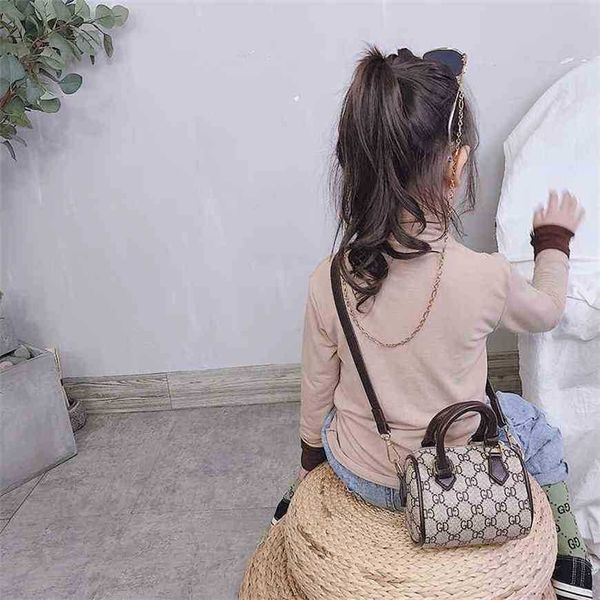 

retro classic designers handbag kids girls hand bag printed mini pillow crossbody fanny packs one shoulder messenger bags pu leath, Black