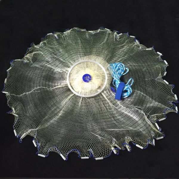 

finefish 2.4-4.8m mmultifilament line nylon usa cast net hand throw fishing net 1cm samll mesh trap catch fish gill network