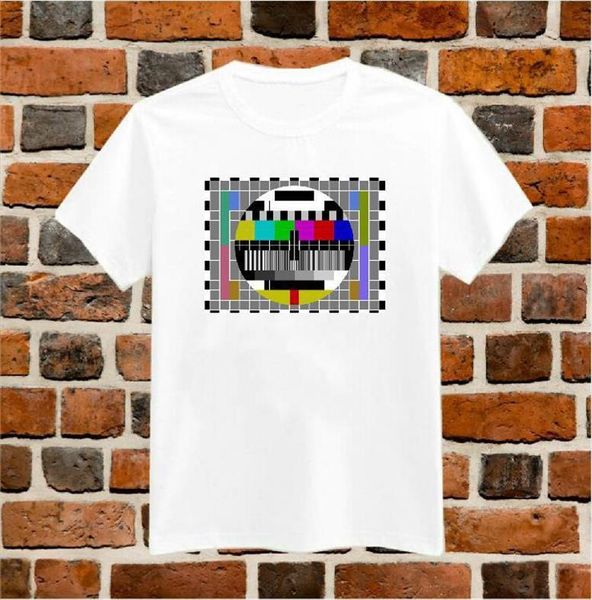 

test pattern vintage retro women t shirt tv print cotton casual white tees big size s xxxl ship tz200 666