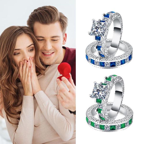 

wedding rings set exquisite out commemorate ring men women engagement classic jewelry accessories gift metal valentine's day, Slivery;golden