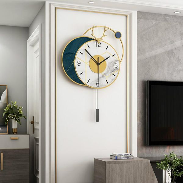 

nordic luxury wall clock creative simple quartz living room large pendule metal wall clock reloj de pared home decor db60bg