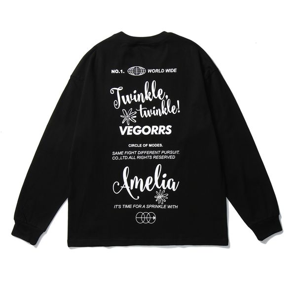 

new streetwear 2021 flowers letter print long sleeve t hip hop loose oversized tshirt harajuku casual autumn tee shirts 8pf1, White;black
