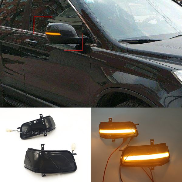 2pcs LED Indicador de sinal de giro dinâmico Lâmpada de pisca-pisca para Honda CRV CR-V 2007-2011 Crosstour 2012-2016 Luz do espelho retrovisor lateral