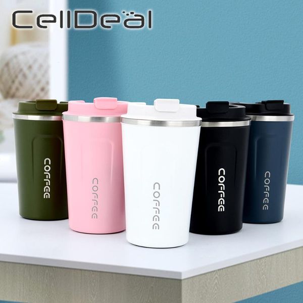 

mugs 380ml/510ml coffee mug multipurpose stainless steel water bottle portable insulated for travel outdoor hiking
