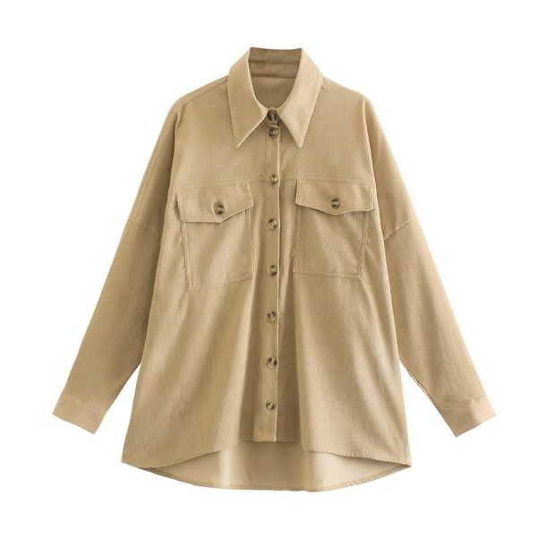 

women's jackets women spring autumn khaki corduroy work clothes design long jacket coat female turn down collar single breasted loose t, Black;brown