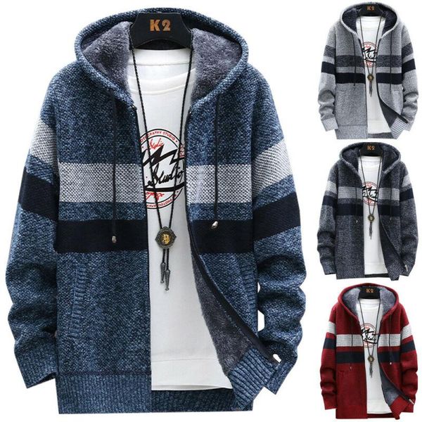 

men's jackets mens winter warm coat fashion thick color patchwork hooded outerwear men clothing for, Black;brown