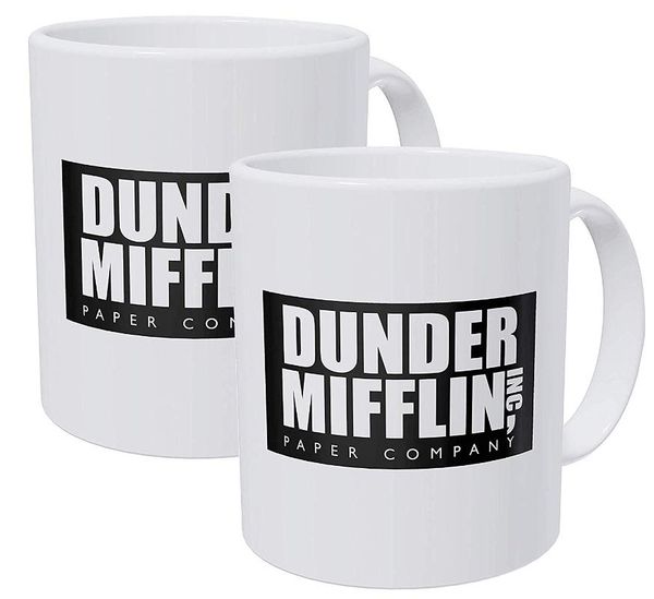 

mugs pack of 2 dunder mifflin work office 11 ounces funny coffee mug