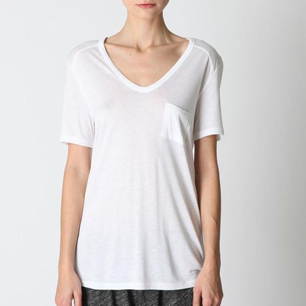 

white black gray tees women short sleeve deep u neck classic one pocket simple loose 2021 summer new female t-shirts