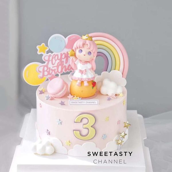 

other festive & party supplies little girl on ball cake er star birthday decor 1st princess cupcake happy