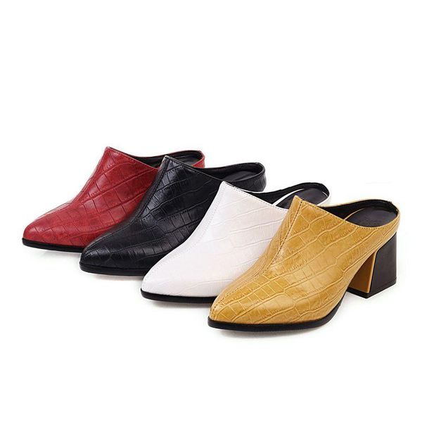 

fanyuan size 32-43 women shoes thick heels women summer shoes pointed toe fashion simple sandals holidays ladies footwear, Black