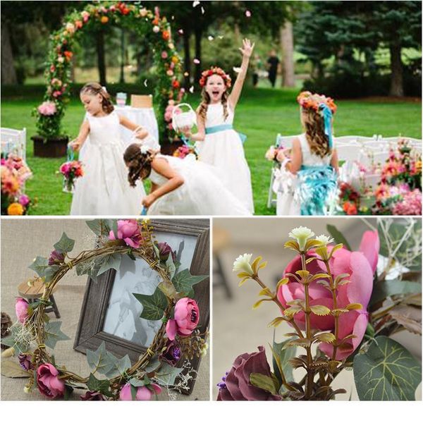

1pcs artificial roses flowers bridal headdress floral crown handmade children wreath wedding decoration bridesmaid jllyzk