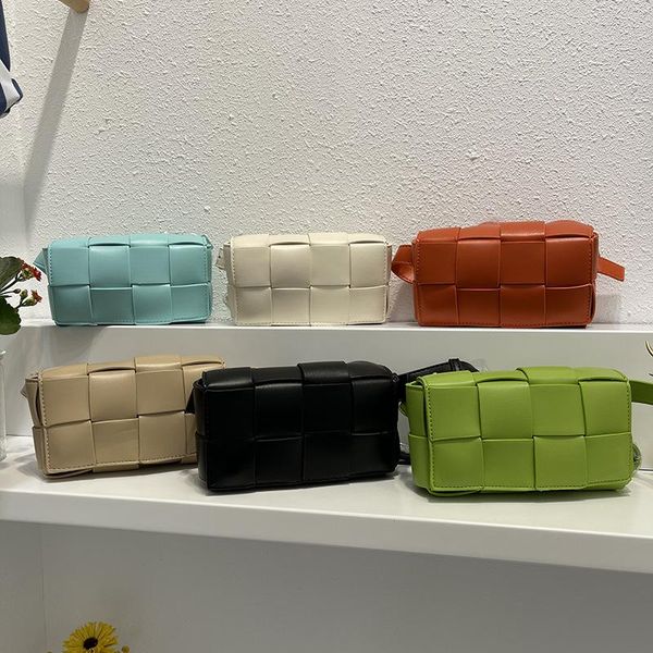 

evening bags luxury women's shoulder weave leather flap bag for women brand designer handbags chain crossbody female