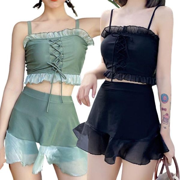 

one-piece suits 2021 two piece push up swimwear women swimsuit lady spring bathing suit beach swimming skirt spa slim short