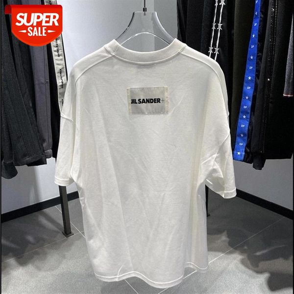

streetwear men 21ss high street minimalist patch logo small printed short-sleeved t-shirt #yg6g, White;black