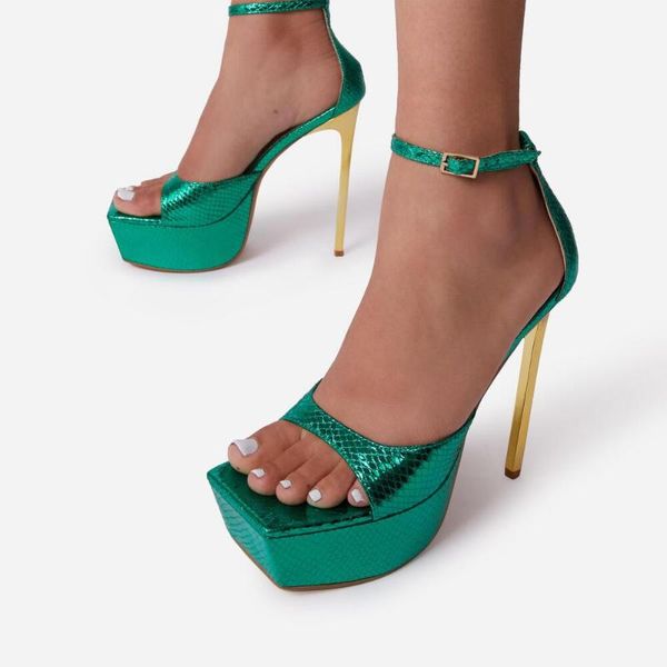 

sandals plus size 2022 handmade women summer platform ankle strap stiletto heel open toe beautiful 9 colors party shoes, Black