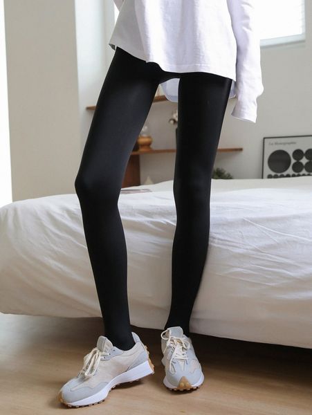 

dazy solid footed high waist leggings u6rb#, Black