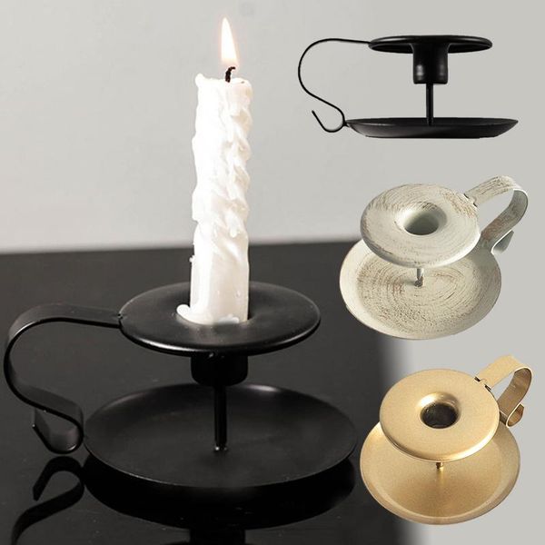 

candle holders nostalgic retro holder cone rust-proof iron home party decoration