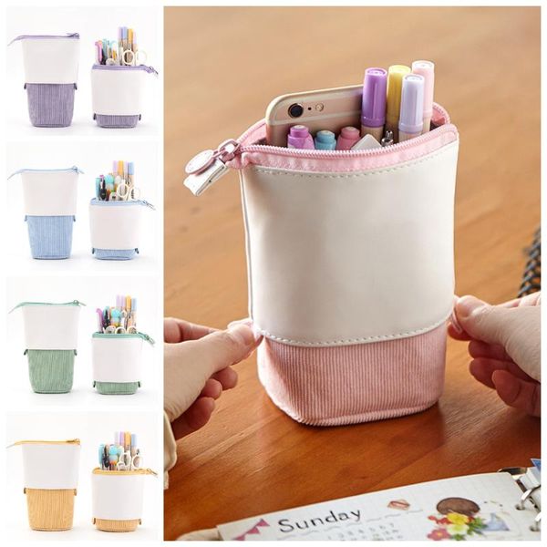 

pencil bags standing case stationery bag quality school supplies gift cute office organizer