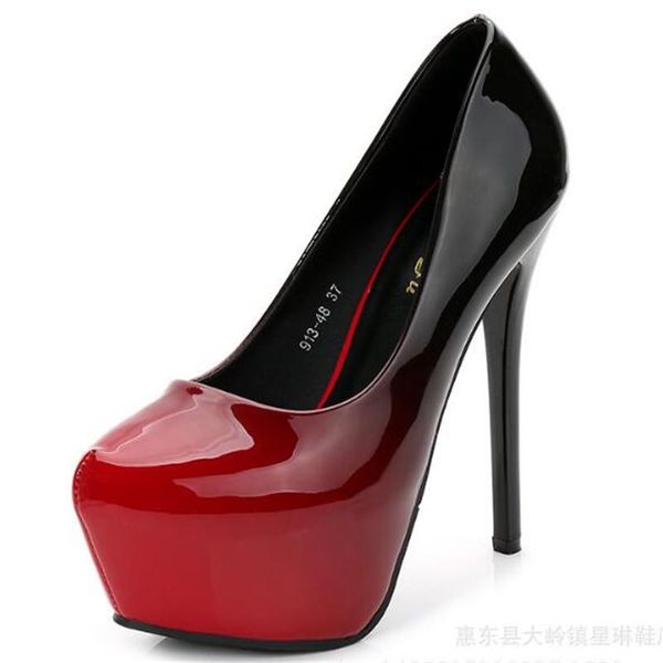 

dress shoes fashion women pumps 14cm thin high heels party pu slip on pointed toe waterproof wedding for woman 2021, Black