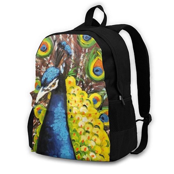 

backpack peacock backpacks cute polyester camping youth breathable bags