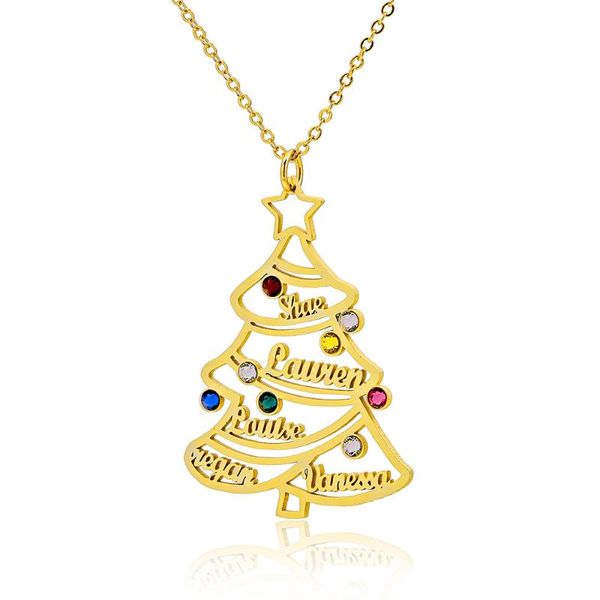 

pendant necklaces christmas tree family 925 silver letter lady necklace gift