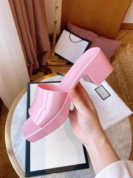 

2021 new brand slippers weave leather women sandal open toe high heels casual slides summer outdoor beach female flip flops, Black