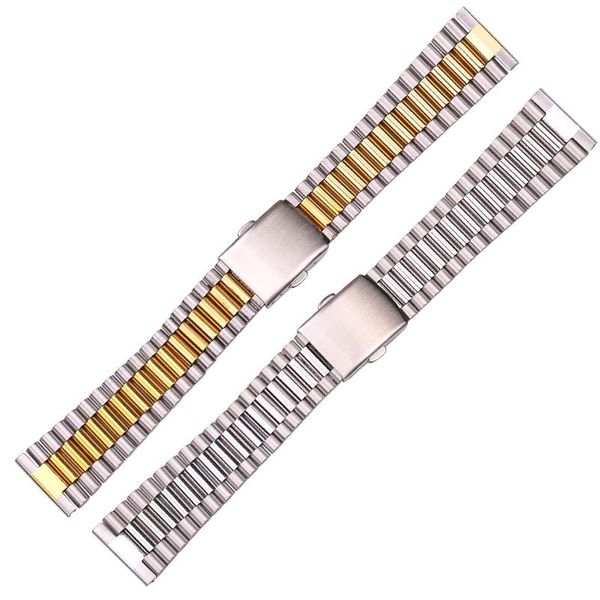 

watch bands 316l stainless steel band bracelet silver gold women watchbands 12mm 14mm 16mm 18mm 20mm clock wrist strap clasp, Black;brown