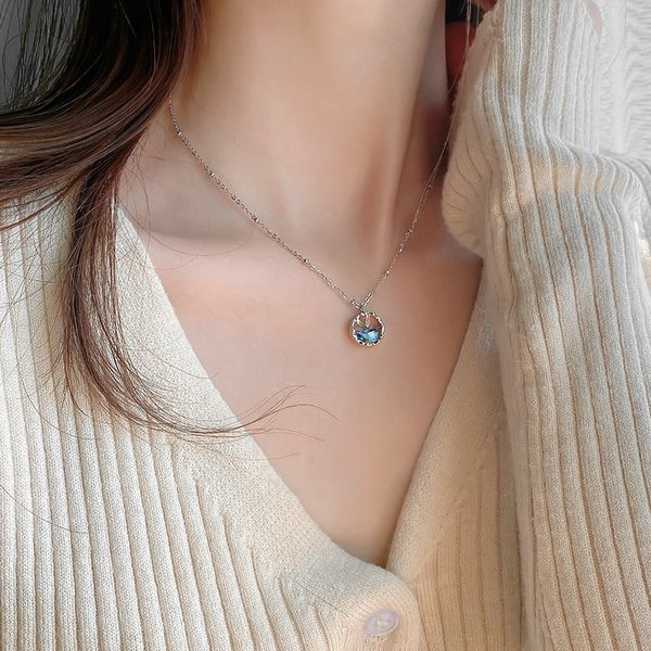 

girl's necklace new female clavicle necklace niche design feeling collarbone chain, Silver