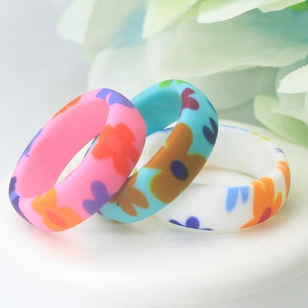 

korea simple geometric silicone rings for women fashion round finger ring female party jewelry, Silver