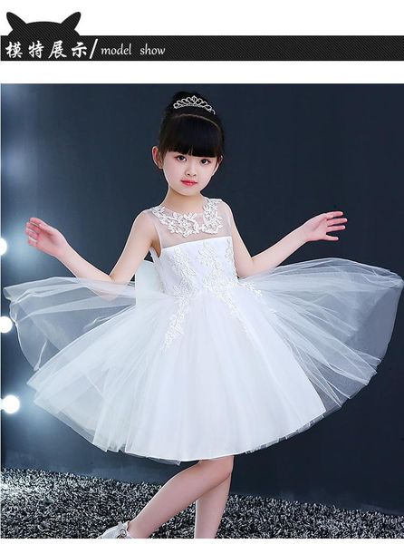 

girl's dresses 2021 sleeveless girls dress summer princess children ball gown cool lace beach 3t-14, Red;yellow