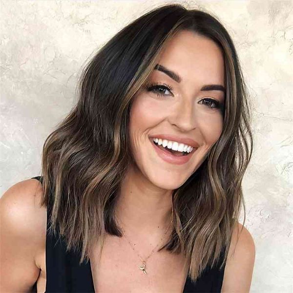 

women's wig front small chemical fiber headgear lace wigs short curls, Black