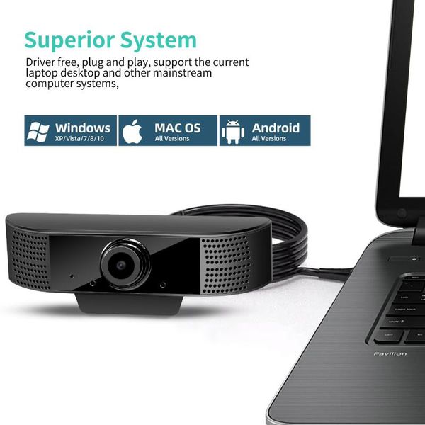 

webcams 30 degrees rotatable 2.0 hd webcam 1080p usb camera video recording web with microphone for pc computer fs