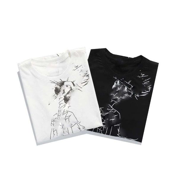 

2021 New luxur embroidery T-shirt fashion Men and women Design T-shirts Female Tshirts high quality black and white100% cottn S-XXL, White