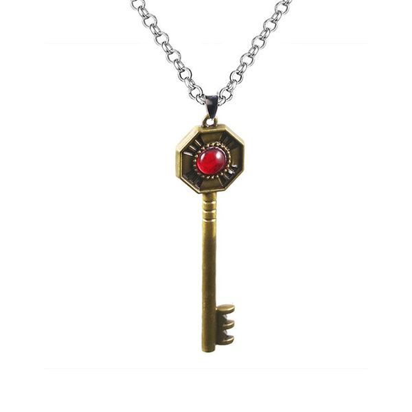 

pendant necklaces anime jojos bizarre adventure golden wind key necklace for women men jewelry, Silver