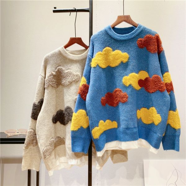 

2021 women the-neck nightgown woman fashion winter pullovers pull femme xf5k, White;black