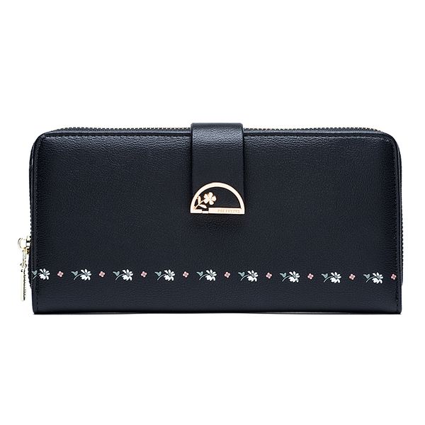 

cards wallet long wallets for women fashion womens clutch purse credit card holder female zipper coin purses lady pu leather, Red;black