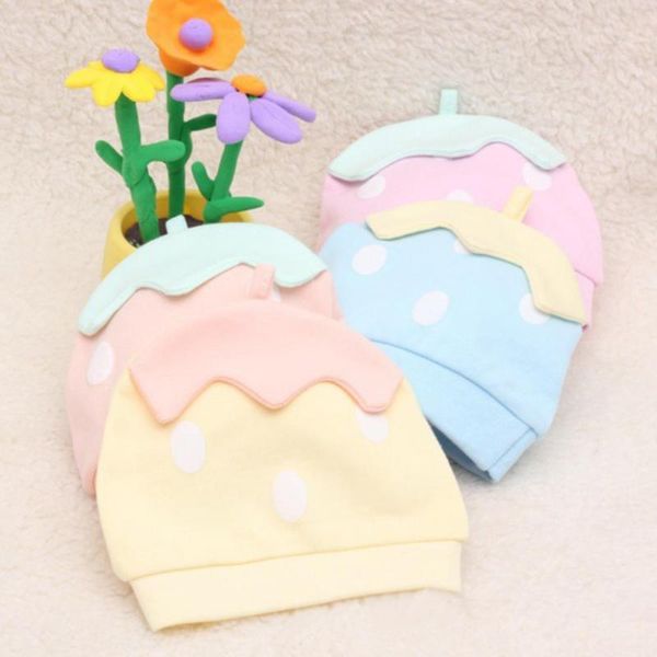 

caps & hats warm lovely baby boys girls cotton cap thickening hat strawberry shape supplies, Yellow
