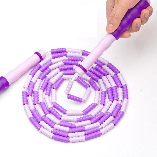 

jump ropes child bead with pvc handle rope durable bamboo skipping beads soft beaded segmented plastic adjustable kids