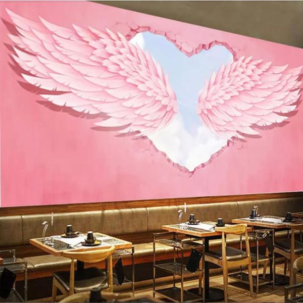 

wallpapers custom 3d po wallpaper for bedroom walls big pink feather mural living room sofa tv background decoration