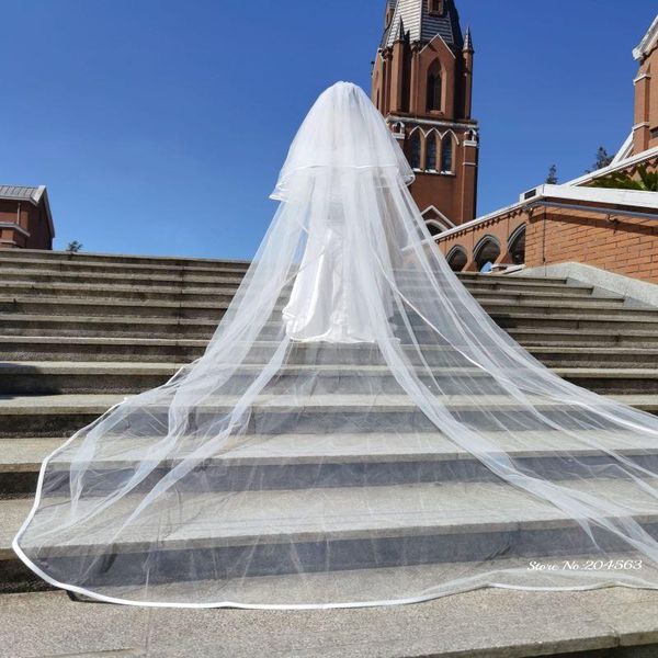 

bridal veils romantic two layer veil wedding with ribbon edge church for bride comb accessories, Black