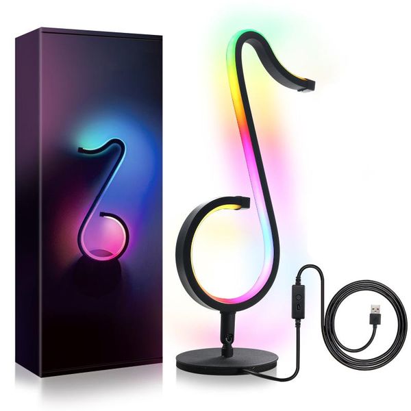 

party decoration usb battery operated musical note lamp dimmable atmosphere decorative nightlight remote control for bedroom bedside table