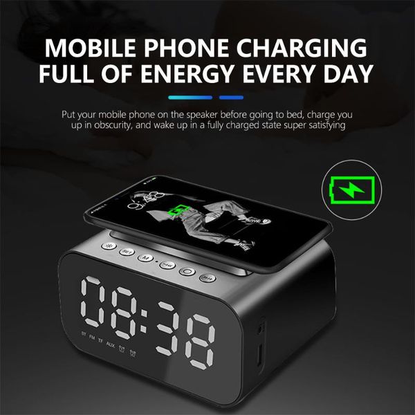 

mini speakers bluetooth speaker 3 in 1multifunctional led intelligent digital subwoofer deskwireless mobile phone charger usb fast